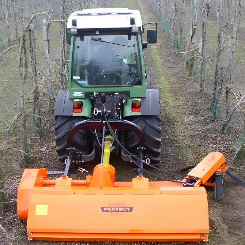 Traction-type branch gathering and crushing machine