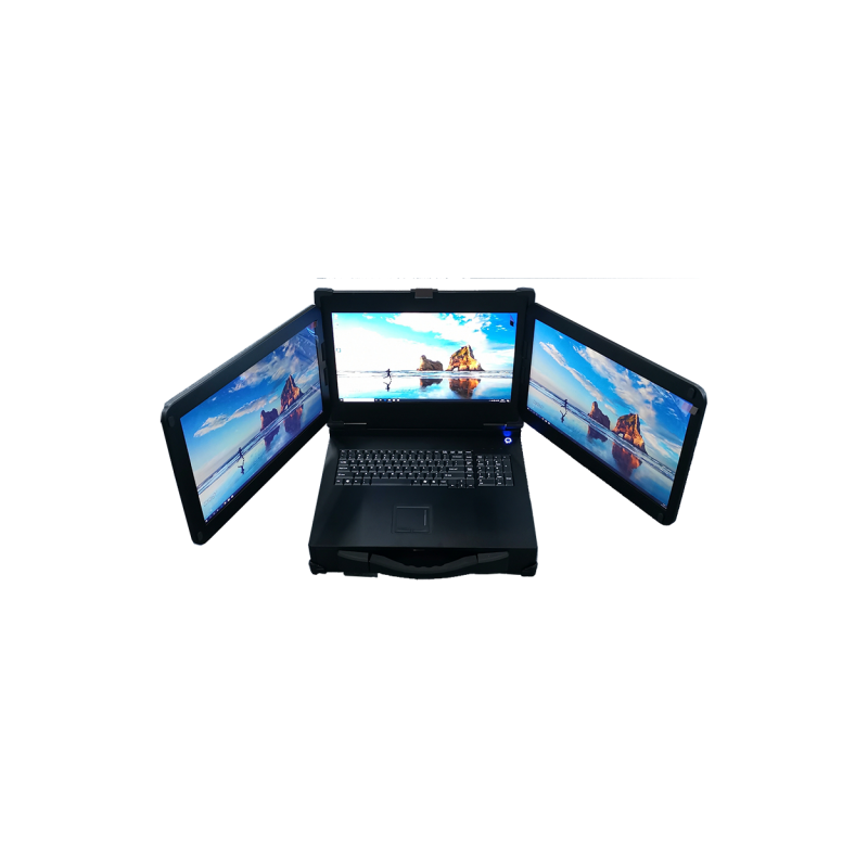 Visual command foldable portable three screen command box