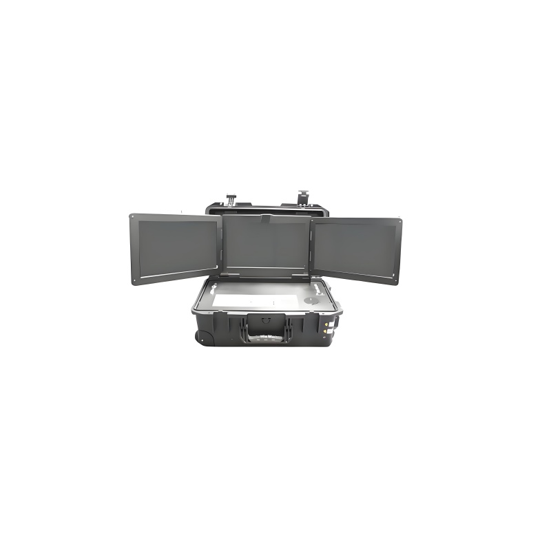 Visual command foldable portable three screen command box