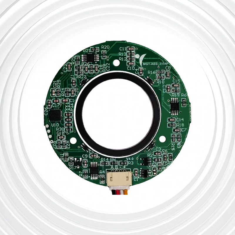 Large-aperture magnetic ring single-turn absolute encoder