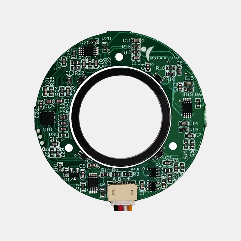 Large-aperture magnetic ring single-turn absolute encoder