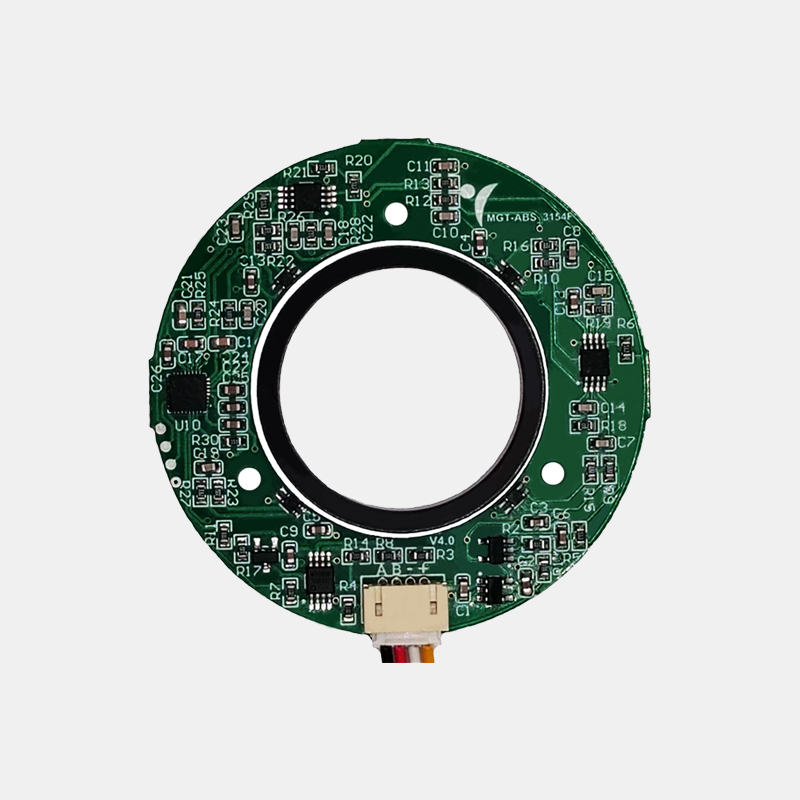 Large-aperture magnetic ring single-turn absolute encoder