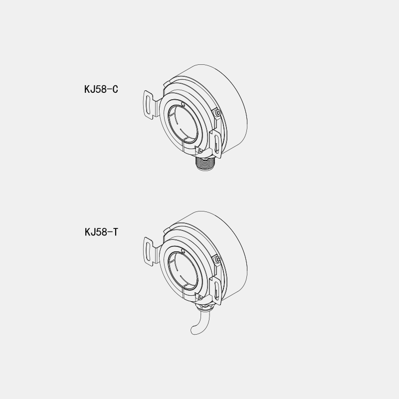 KJ58 single-turn parallel Gray code absolute hollow shaft encoder NPN PNP circuit 14-25 mm through shaft