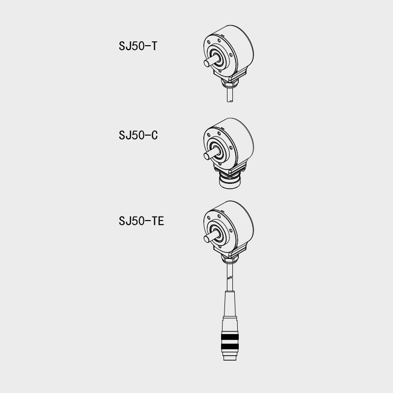 SJ50 single-turn Gray code absolute encoder, 8-12bit resolution photoelectric induction encoder