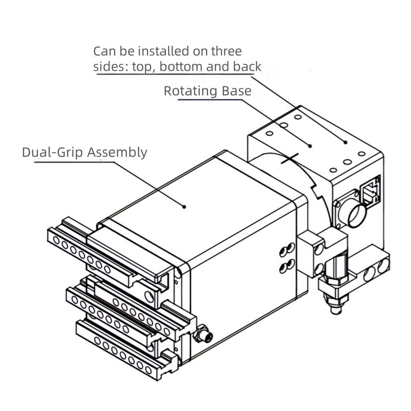Drive and control integrated dual gripper robot electric rotary gripper ERGG series 180° rotation gripper can be control