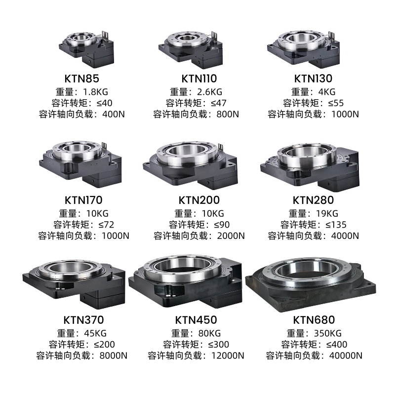 高精度多轴机器人末端旋转机构 KTN200-10K检测设备旋转控制 性能稳定 安装简便 10kg 65NM扭矩 内置交叉滚子轴承 可配置86步进电机 中空旋转平台