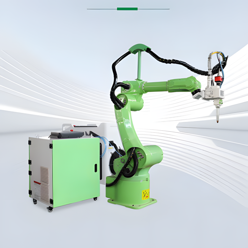 Robot Arm Equipped With Different Laser Gun Heads Realize Welding Cleaning and Cutting