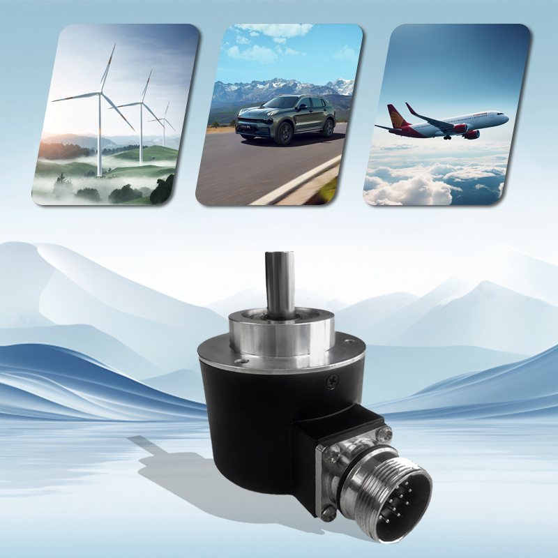 CANopen protocol multi-turn single-turn absolute value -58mm outer diameter blind hole type clamping ring encoder
