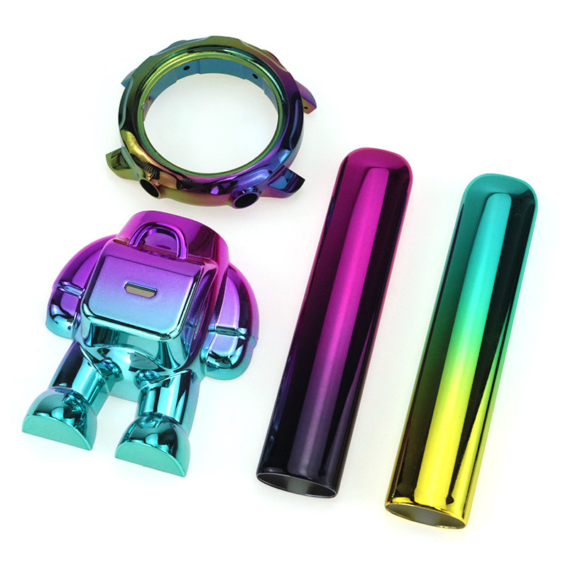 Vacuum electroplating surface treatment for color gradient ABS plastic electroplating processing and coating
