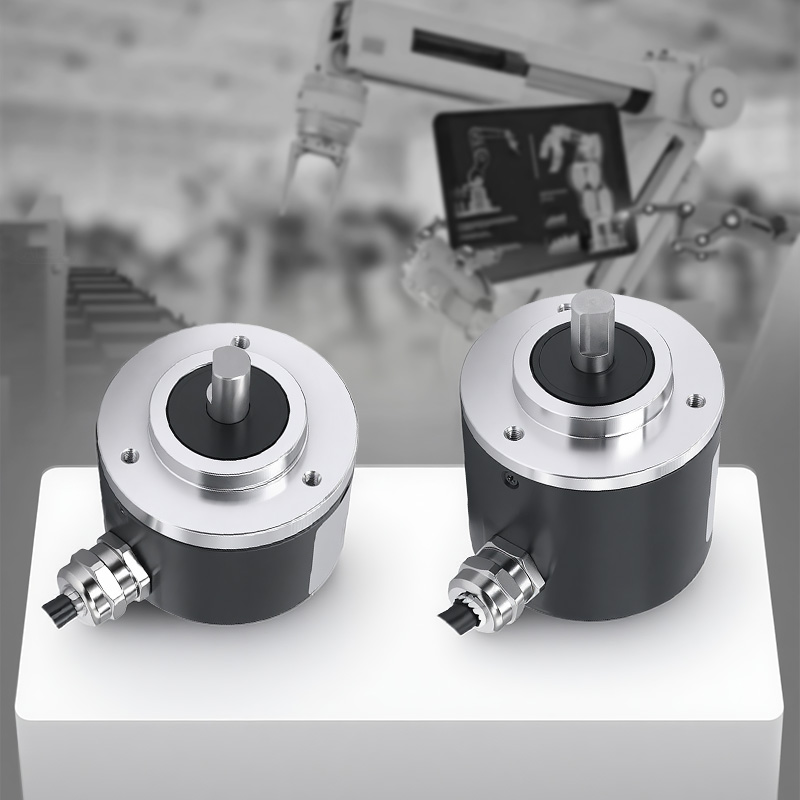 实心轴绝对值编码器 多圈/单圈可选 38mm/50mm法兰即装即用