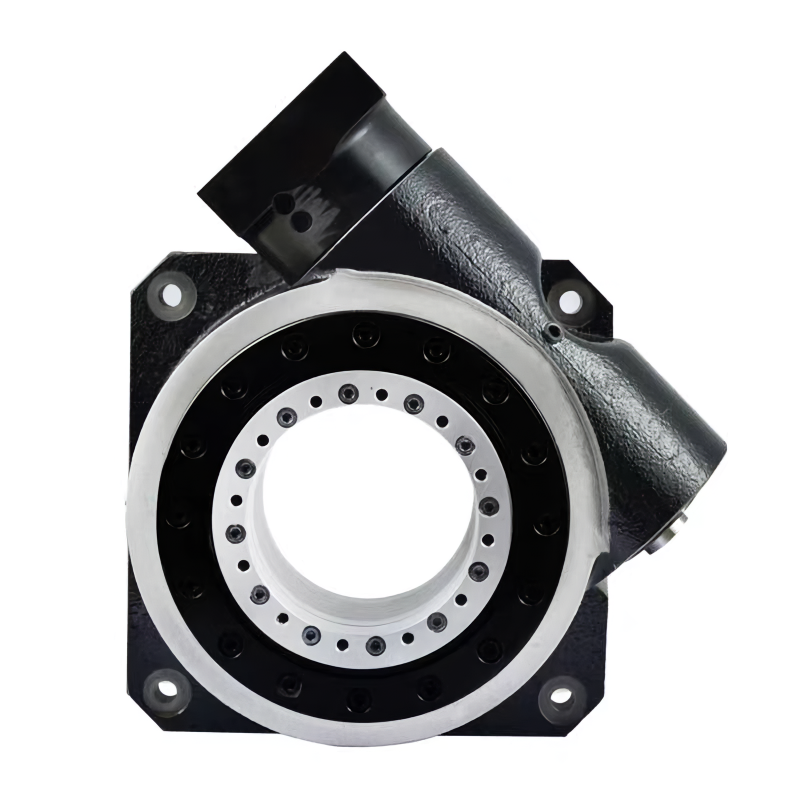 YH48HP-15K high-precision hollow rotary platform high load capacity, ideal for horizontal motor use in compact setups